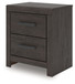 Prendonea - Two Drawer Night Stand - Charcoal