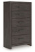 Prendonea - Five Drawer Chest - Charcoal