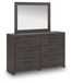 Prendonea - Dresser and Mirror - Charcoal