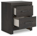 Hollivern - Two Drawer Night Stand - Dark Gray