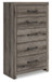 Graystorm - Five Drawer Chest - Brown Gray