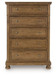 Feddinger - Five Drawer Chest - Medium Brown