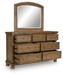 Feddinger - Dresser And Mirror - Medium Brown