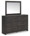 Hollivern - Dresser And Mirror - Dark Gray