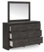 Hollivern - Dresser And Mirror - Dark Gray
