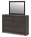 Fraluna - Dresser And Mirror - Charcoal