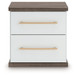 Kendanport - Two Drawer Night Stand - Brown / White