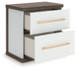 Kendanport - Two Drawer Night Stand - Brown / White