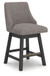 Neymorton - Upholstered Swivel Barstool (Set of 2) - Dark Grayish Brown