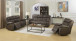 Aria Saddle Brown Dual-Power Reclining Sofa Aria Collection by Steve Silver AA950SBN