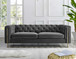 Charlene Gray Velvet Button Tufted Rolled Arm Chesterfield Sofa  Charlene Collection CH100SGY