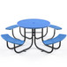 Round Outdoor Steel Picnic Table 46" With Umbrella Pole