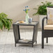 Trenton - Outdoor Side Table With Glass Top - Brown Rattan