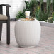 Outdoor Lightweight, Concrete Side Table - Antique White