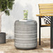 Outdoor Side Table With Cylindrical Shape - White
