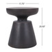 Outdoor Lightweight Concrete End Table With Half Sphere Top - Copper