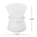 Outdoor Lightweight Concrete End Table With Hourglass Structure - Antique White