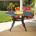 Outdoor Cast Aluminum Dining Table With Lattice Top And Umbrella Hole - Black