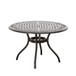 Tranquilius - Outdoor Round Dining Table With Lattice Tabletop, Umbrella Hole And Curved Legs