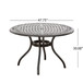 Tranquilius - Outdoor Round Dining Table With Lattice Tabletop, Umbrella Hole And Curved Legs