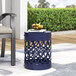 Outdoor Metal Large End Table, Modern Design