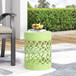 Outdoor Metal Large End Table, Modern Design