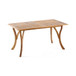 Outdoor Rectangular Table With Curved Legs And Perpendicular Wooden Slats Table Top