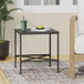 Outdoor Square Side Table With X Shaped Iron Frame - Black