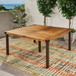 Lankershim - Modern Industrial Dining Table With Acacia Wood Slat Design - Teak