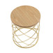 Contemporary Golden Side Table With Top And Metal Frame - Natural / Gold