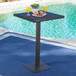Outdoor Square Rattan Bar Table With Iron Frame - Multi Brown