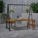 Huckleberry - Acacia Wood Outdoor Dining Table With Plant Hanger - Teak