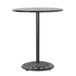 Elegant Cast Aluminum Round Bar Table With Romantic Filigree Design - Copper
