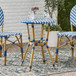 French Bistro Table Outdoor Elegance - White / Blue