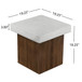 Mgo Square Side Table With Faux Stone Top And Wood Frame - Antique White / Natural Wood