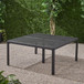 Outdoor Modern Aluminum Dining Table With Woven Accents