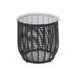 Boho Arias - Side Table With Tempered Glass Top And Rattan Wrap