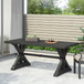 Modern Outdoor Dining Table With X Shaped Legs, Umbrella Hole