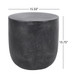 Outdoor Lightweight Concrete End Table With Natural Texture - Matte Black