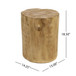 Hand Painted Wood Stump Style Outdoor Side Table - Light Brown