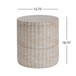 Elegant Outdoor / Indoor Lightweight Concrete Side Table With Travertine - Beige