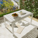 Modern Long Table, UV Resistant And Rust Proof, Pp Tabletop, UV Resistant Powder Coated Metal Legs - Snow White