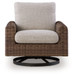 Dolan Creek - Swivel Lounge With Cushion - Gray / Brown