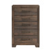 5 Drawer Chest With Casual Style - Brown