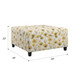Floral Storage Ottoman With Traditional Design - Gold