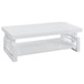 Rectangular Coffee Table With Open Shelf Storage - Glossy White
