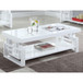 Rectangular Coffee Table With Open Shelf Storage - Glossy White