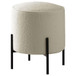Round Upholstered Ottoman - Beige