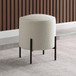 Round Upholstered Ottoman - Beige