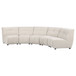 Oliver - 5 Piece Upholstered Sectional Sofa With Curved Silhouette - Ivory